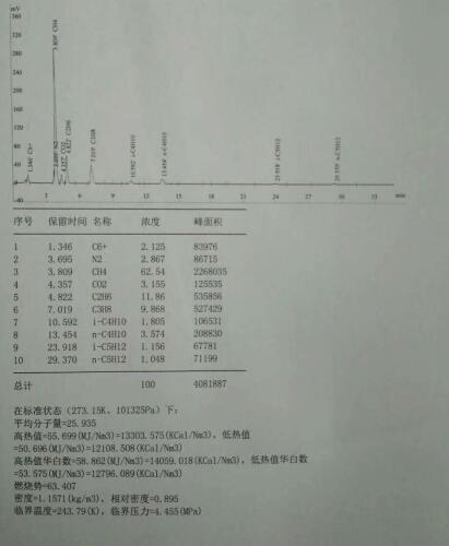 研究所專用天然氣分析儀色譜圖